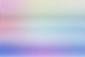 Iridescent abstract transparent glowing glass texture. Rainbow stained ribbed striped background pattern overlay. Pearlescent corrugated acrylic wall vertical line. Reeded translucent plastic texture. vector