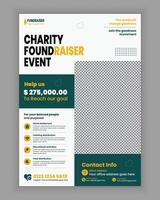 Fundraising Program or NGO print Flyer or poster template design vector