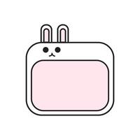 Rabbit Note Frame Illustration vector