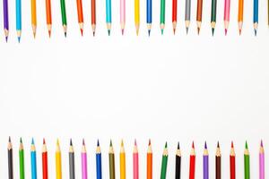frame from multicolor pencils in a row with the top photo
