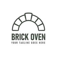 This logo illustration features a simple design with a pizza oven silhouette, creating a minimalist look ideal for a pizzeria brand or culinary business vector