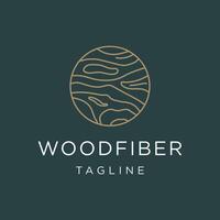 Wood Logo with Circle shape, featuring Bark Layers and Wood Grain Texture, Inspired by Tree Trunk Illustration Design vector