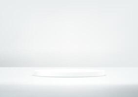 Gray background 3d with white podium Space for selling products on the website. Display of cosmetic products. Stage or podium. Product display background. illustration. vector