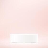 Pastel pink background 3d with white podium Space for selling products on the website. Display of cosmetic products. Stage or podium. Product display background. illustration. vector