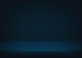 Dark blue studio background. Empty Room Studio with table. Space for selling products, backdrop, wallpaper, background, text. illustration. vector