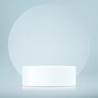 Pastel blue background 3d with white podium Space for selling products on the website. Display of cosmetic products. Stage or podium. Product display background. illustration vector