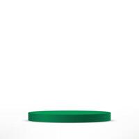 White background 3d with green podium. 3D abstract studio room with pedestal podium. Space for selling products, backdrop, wallpaper, background, text. illustration. vector