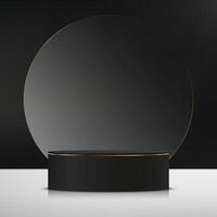 Black and white background 3d with podium. 3D abstract studio room with pedestal podium. Space for selling products on the website. illustration vector