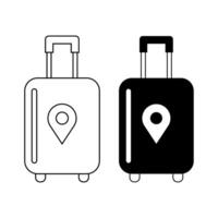 Location icon, Travel. Linear suitcase icon. vector