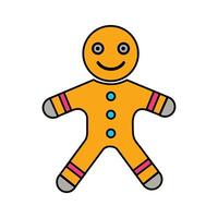 Gingerbread man character with colorful details vector