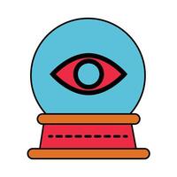 Stylized Crystal Ball with Eye Design vector