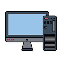 Desktop Computer and Monitor Illustration vector