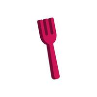Fork 3d icon. Cutlery. Isolated object on white background. vector