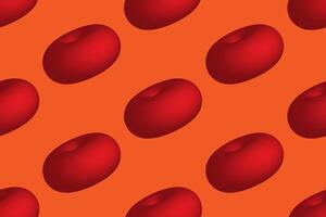 Image of red cherries seamless pattern. 3D background illustration. vector