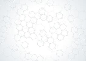 Abstract background with hexagons and connecting dots pattern design vector