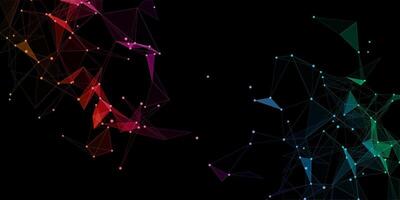 Multi coloured abstract banner with a low poly plexus design vector