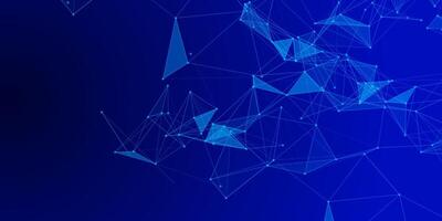 Techno banner design with low poly plexus design vector