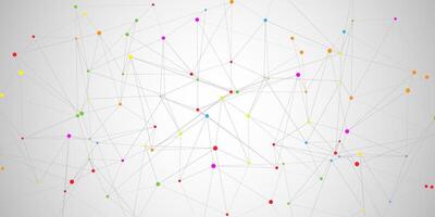 low poly plexus design banner with multi coloured dots vector