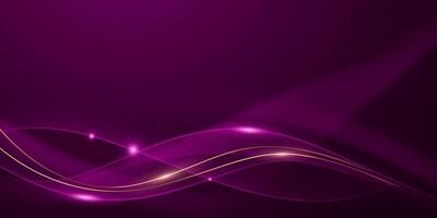 Abstract purple background with glowing waves vector