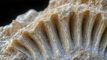 Macro Shot Revealing Intricate Details of a Fossilized Shell Found in Ancient Sediments photo
