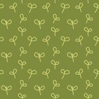 Green seeding pattern. Abstract grow plant. Spring seamless print vector