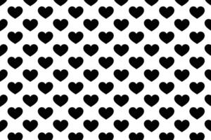 Black heart pattern on white background . Black and white heart background . illustration vector