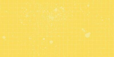 Yellow and white abstract design with dotted halftone pattern. Ink splashes and paint stains cover the checkered paper backdrop. Gritty texture. vector