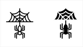 spider web icon set on white background, vector