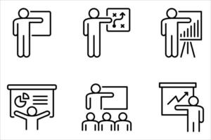 presentation icon set on white banckground vector