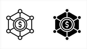 financial network icon set on white banckground vector