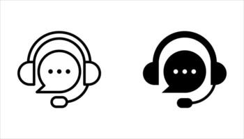 customer support icon set on white banckground vector