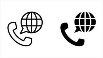 international call icon set on white banckground vector