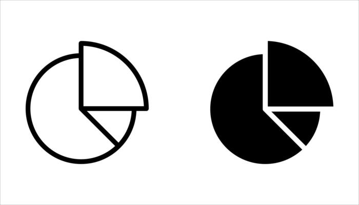 pie chart icon set on white banckground