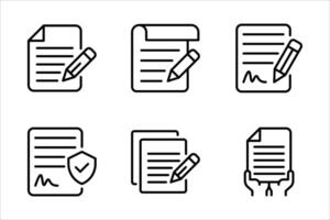 contract icon set on white banckground vector