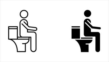 toilet icon set on white background, vector