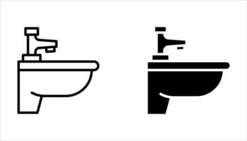 sink icon set on white background. vector
