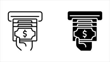 withdraw icon set vector