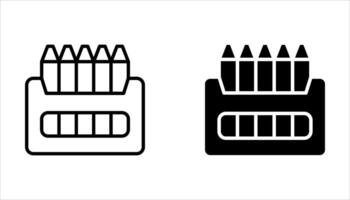 crayon icon set vector