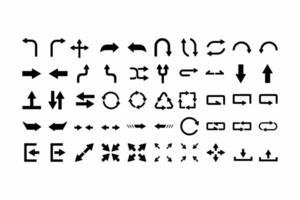 Set of 50 black arrow icons suitable for creating web design elements, presentations, infographic materials, and mobile applications. vector