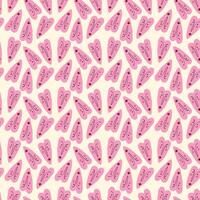 Valentines Day pattern with ugly devil hearts. Groovy cute love characters vector