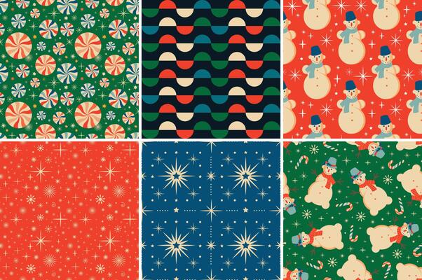 Retro groovy Christmas pattern