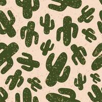Seamless pattern with cacti flowers vector