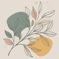 Stylish floral pattern with branches and leaves on a light background vector