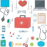 Set of medical elements collection vector