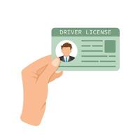 Driver license in hand illustration vector