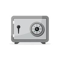 A safe box with a key on the keyhole vector