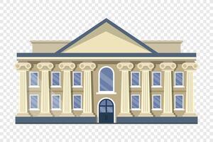 A building with columns and a front door vector