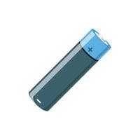 A battery is shown on a white background vector