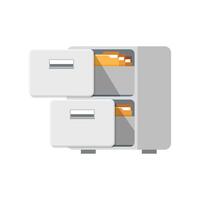 File cabinet with file folders and folders illustration vector