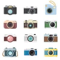 A collection of different types of cameras vector